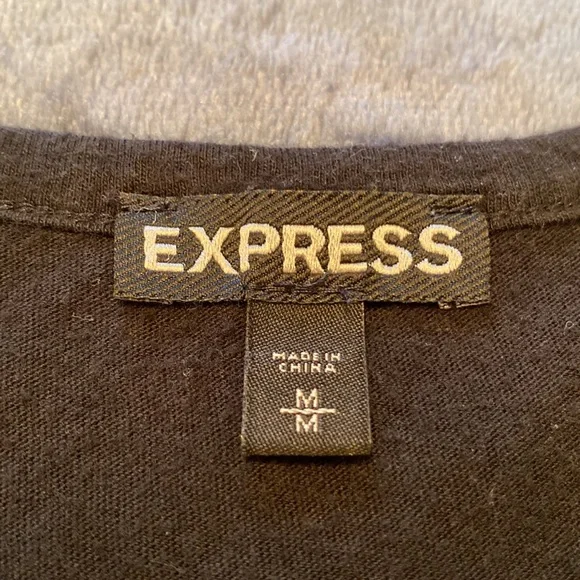 Express Black Eyelet Beaded Sequined Fringe Sleeveless Top - Picture 3 of 8